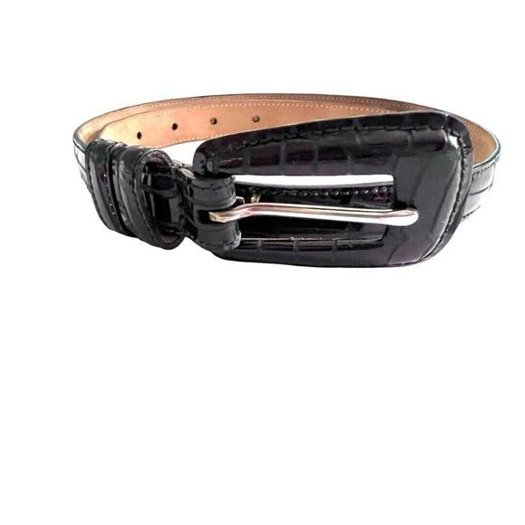 Small WCM New York Croc Brown Italian Calfskin Women's Belt USA - Picture 2 of 8